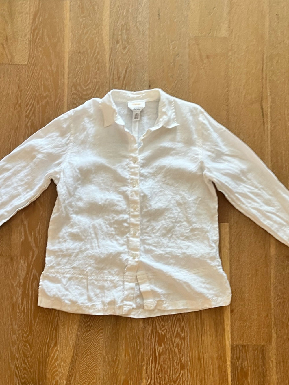 Talbots White Irish Linen Shirt 100% linen gently worn - Picture 6 of 11